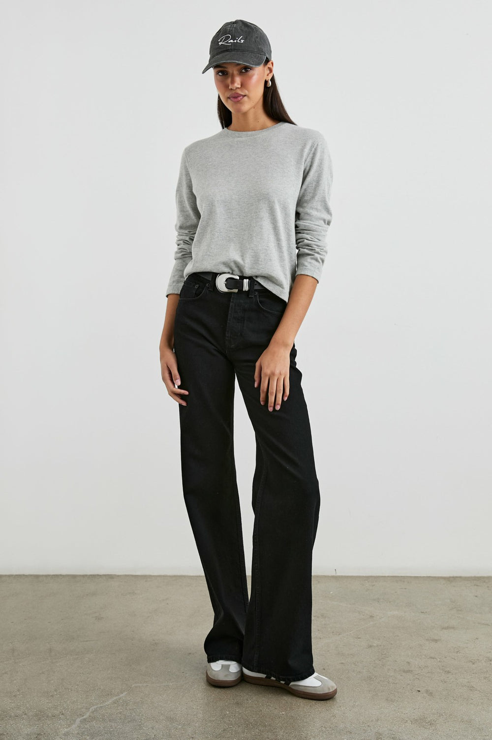 COTTON CASHMERE LONG SLEEVE T-SHIRT - HEATHER GREY| Rails near me