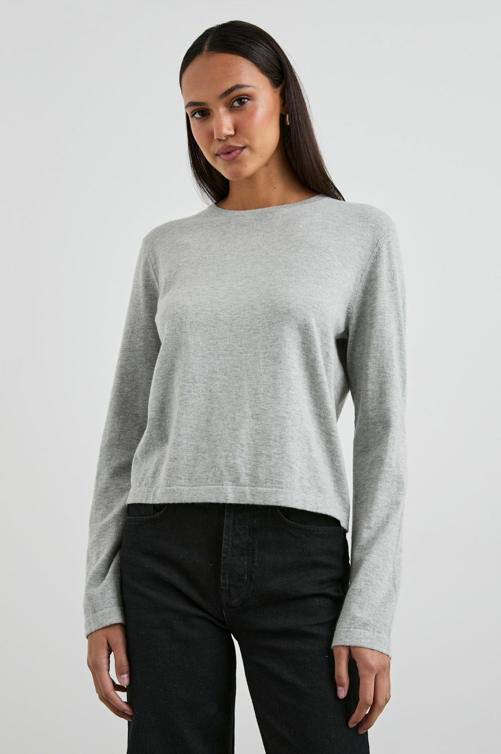 COTTON CASHMERE LONG SLEEVE T-SHIRT - HEATHER GREY| Rails near me