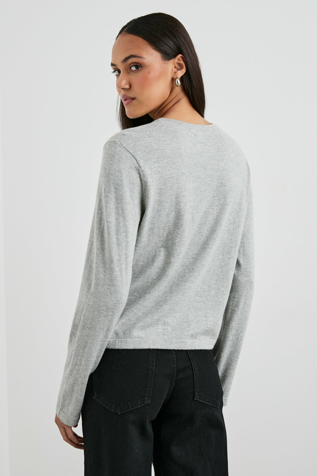 COTTON CASHMERE LONG SLEEVE T-SHIRT - HEATHER GREY| Rails near me