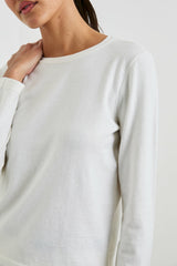 COTTON CASHMERE LONG SLEEVE T-SHIRT - WHITE| Rails sale