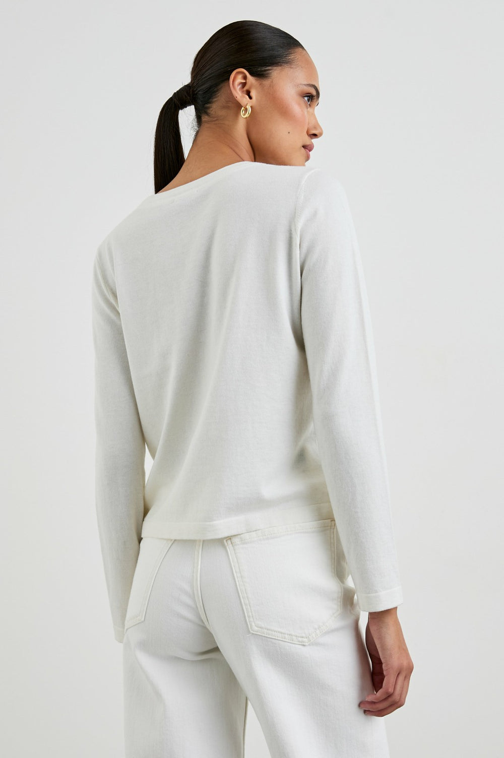 COTTON CASHMERE LONG SLEEVE T-SHIRT - WHITE| Rails sale
