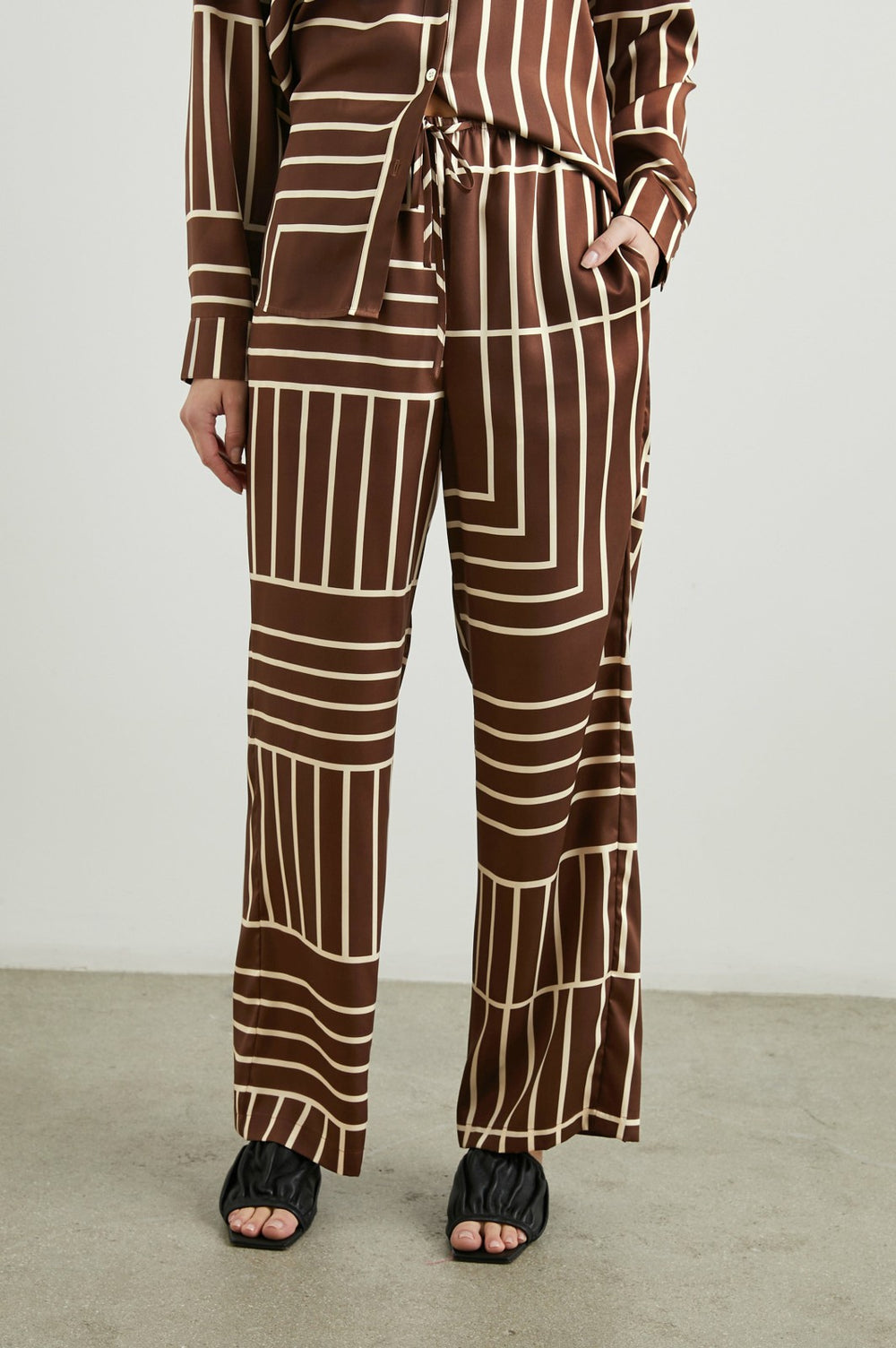 DAMANI PANT - BROWN LINE ART| Rails outlet