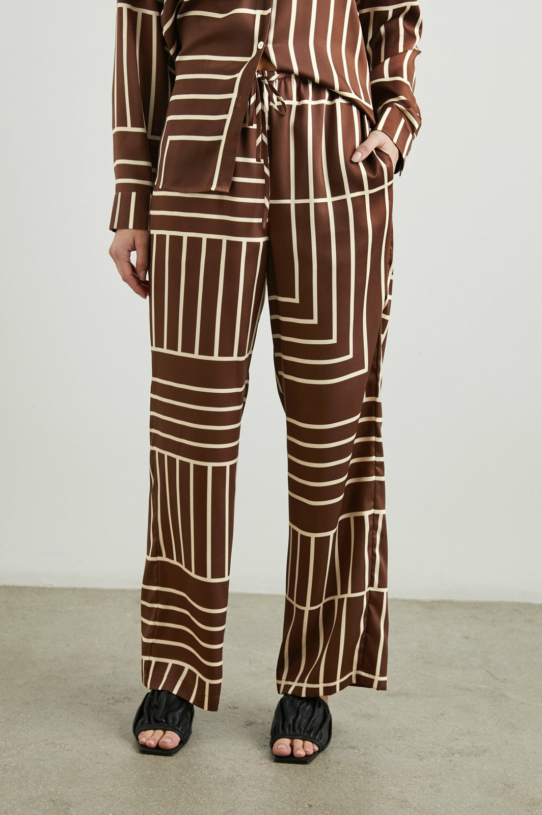 DAMANI PANT - BROWN LINE ART| Rails outlet