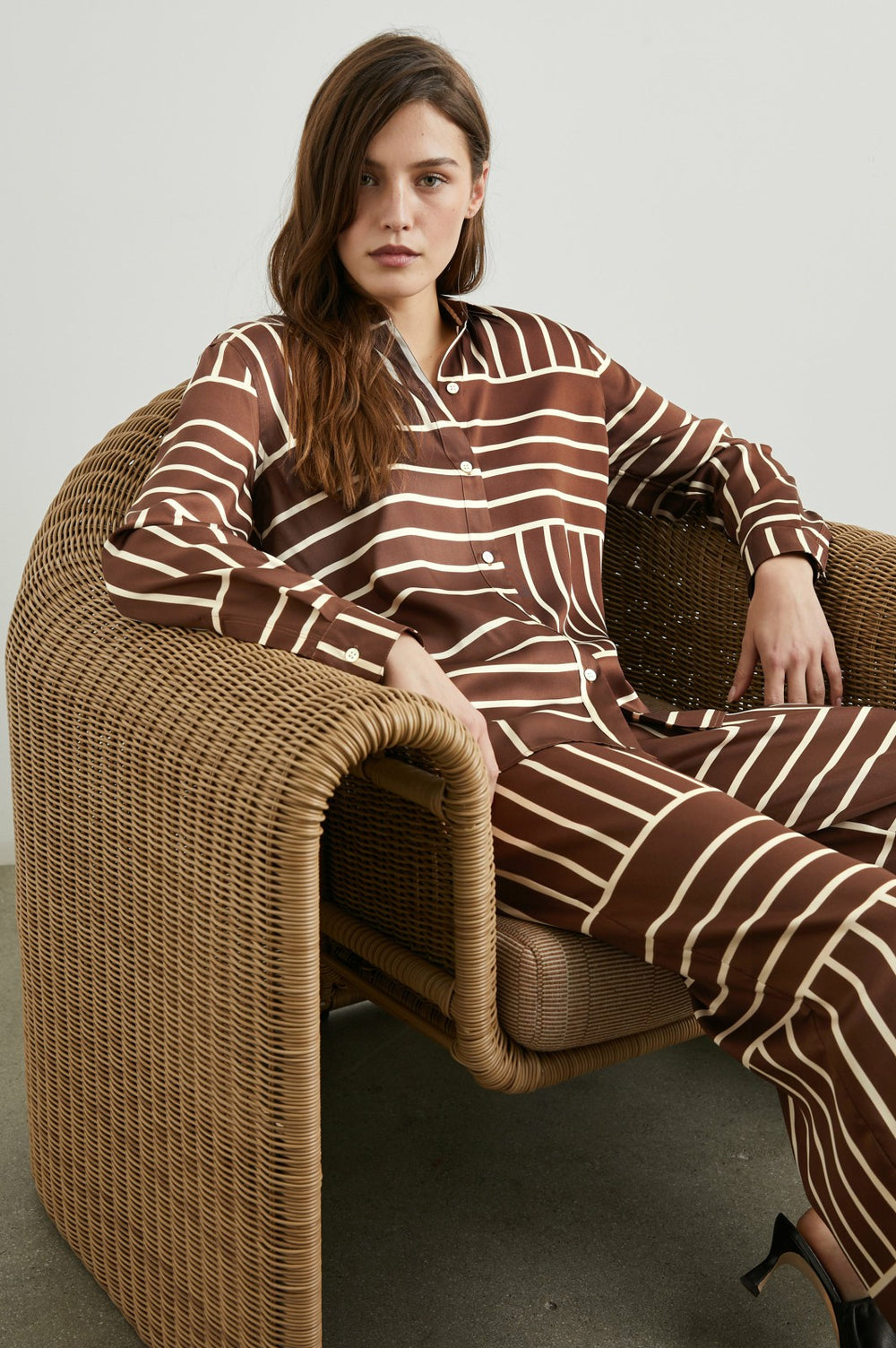 DAMANI PANT - BROWN LINE ART| Rails outlet