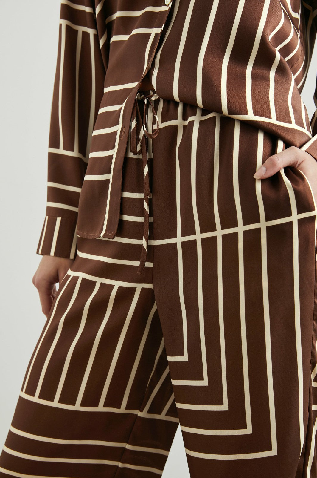 DAMANI PANT - BROWN LINE ART| Rails outlet
