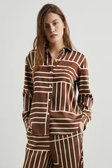ELIAS SHIRT - BROWN LINE ART| Rails on sale
