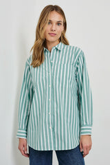 ELSA SHIRT - AGAVE WHITE STRIPE| Rails for sale