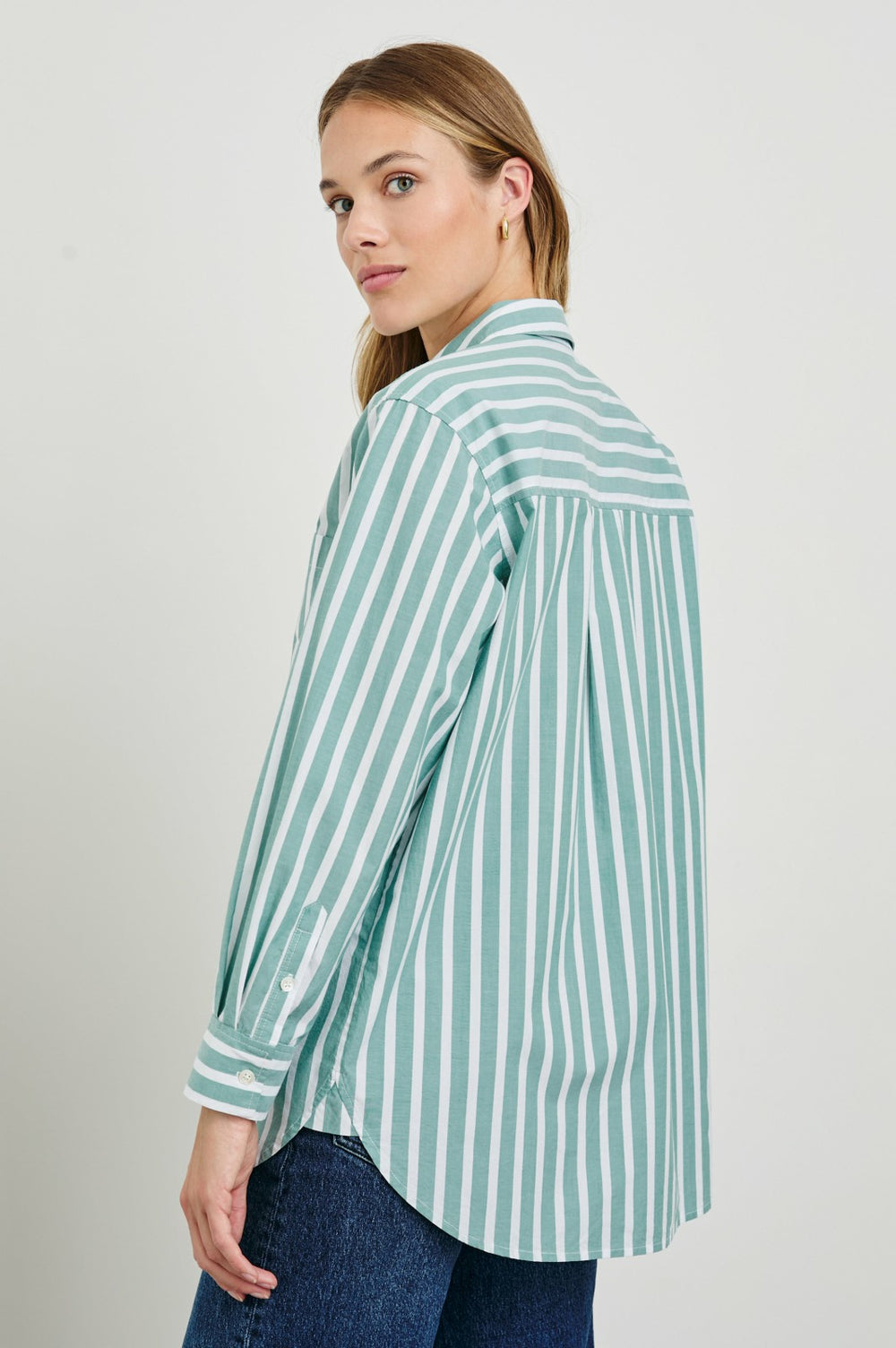 ELSA SHIRT - AGAVE WHITE STRIPE| Rails for sale