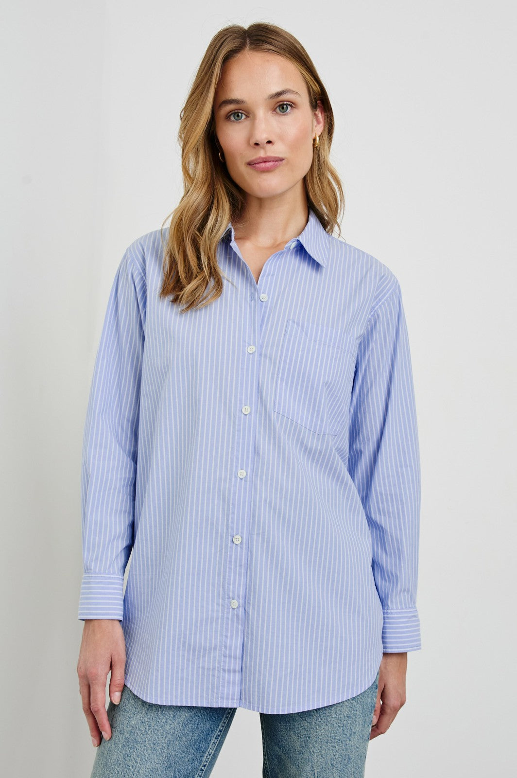 ELSA SHIRT - OXFORD WHITE STRIPE| Rails outlet