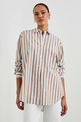 ELSA SHIRT - RUSSET WHITE STRIPE| Rails US