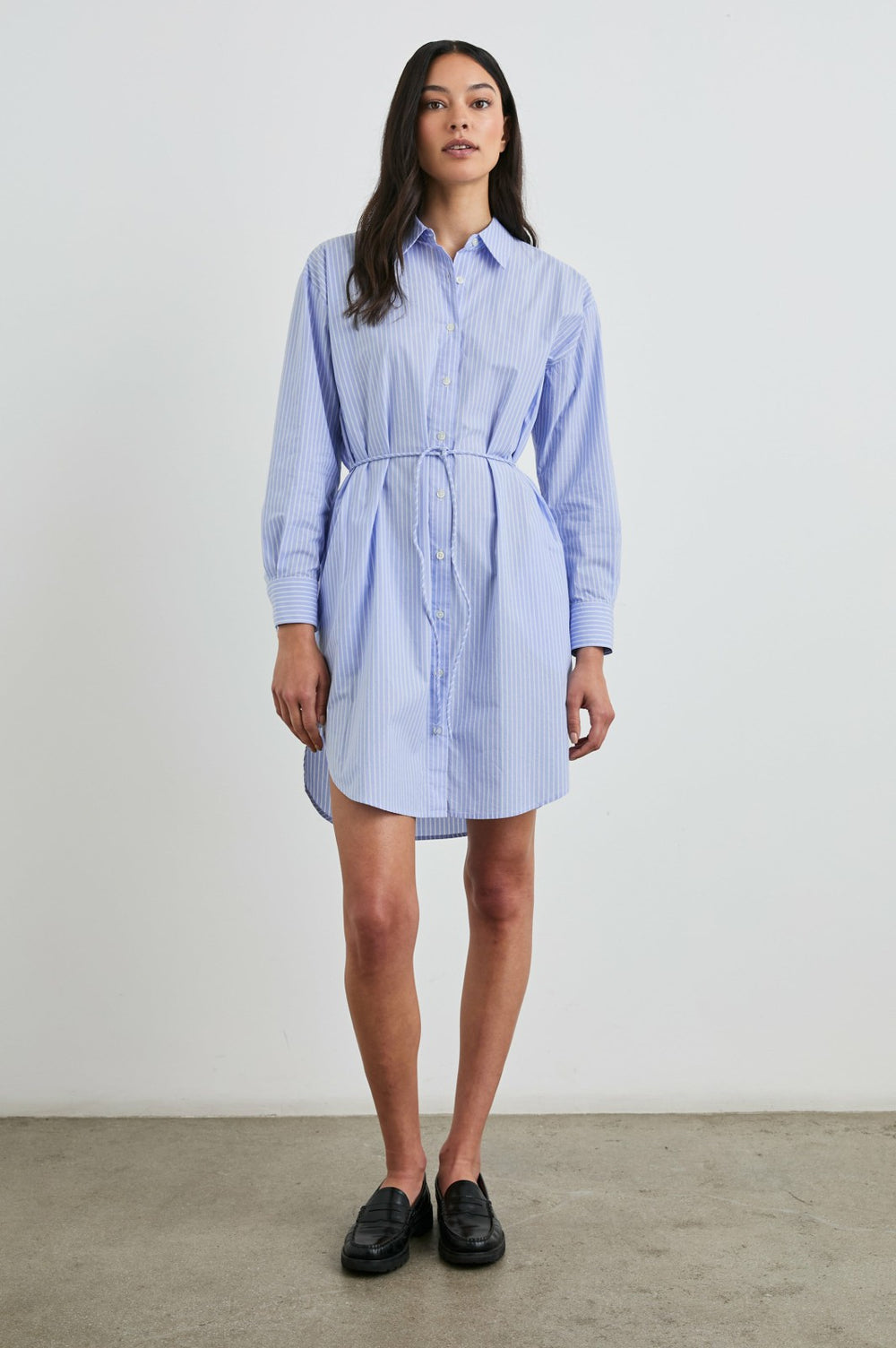 HARMONY DRESS - OXFORD WHITE STRIPE| Rails sale