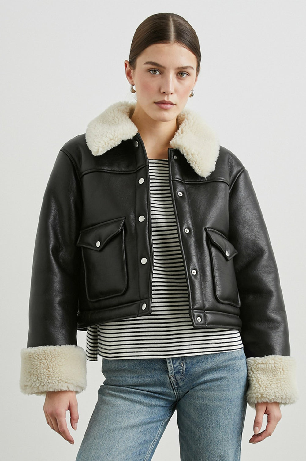 IMANI JACKET - BLACK IVORY| Rails sale