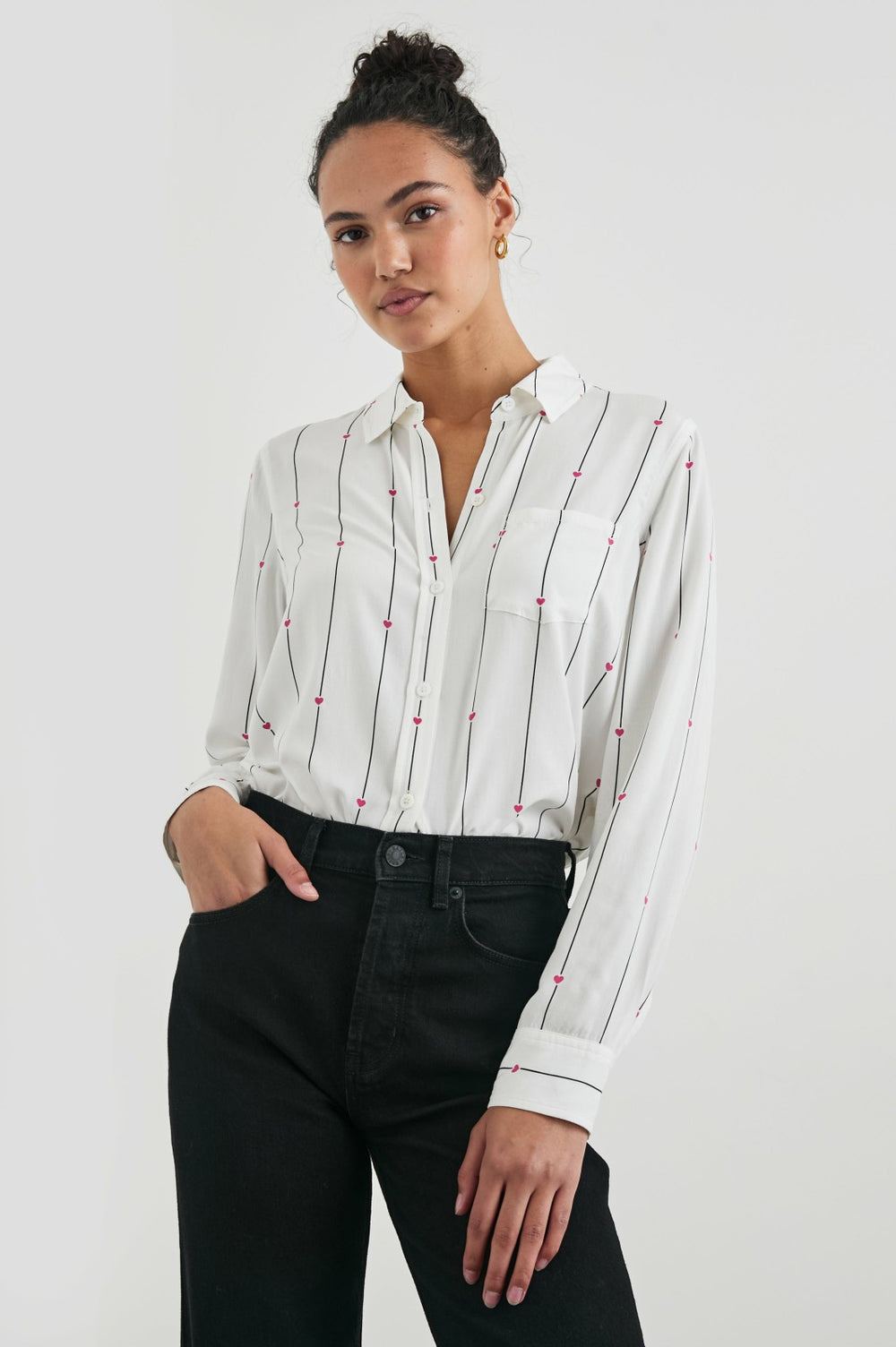 KATHRYN SHIRT - STRIPED HEARTS| Rails online