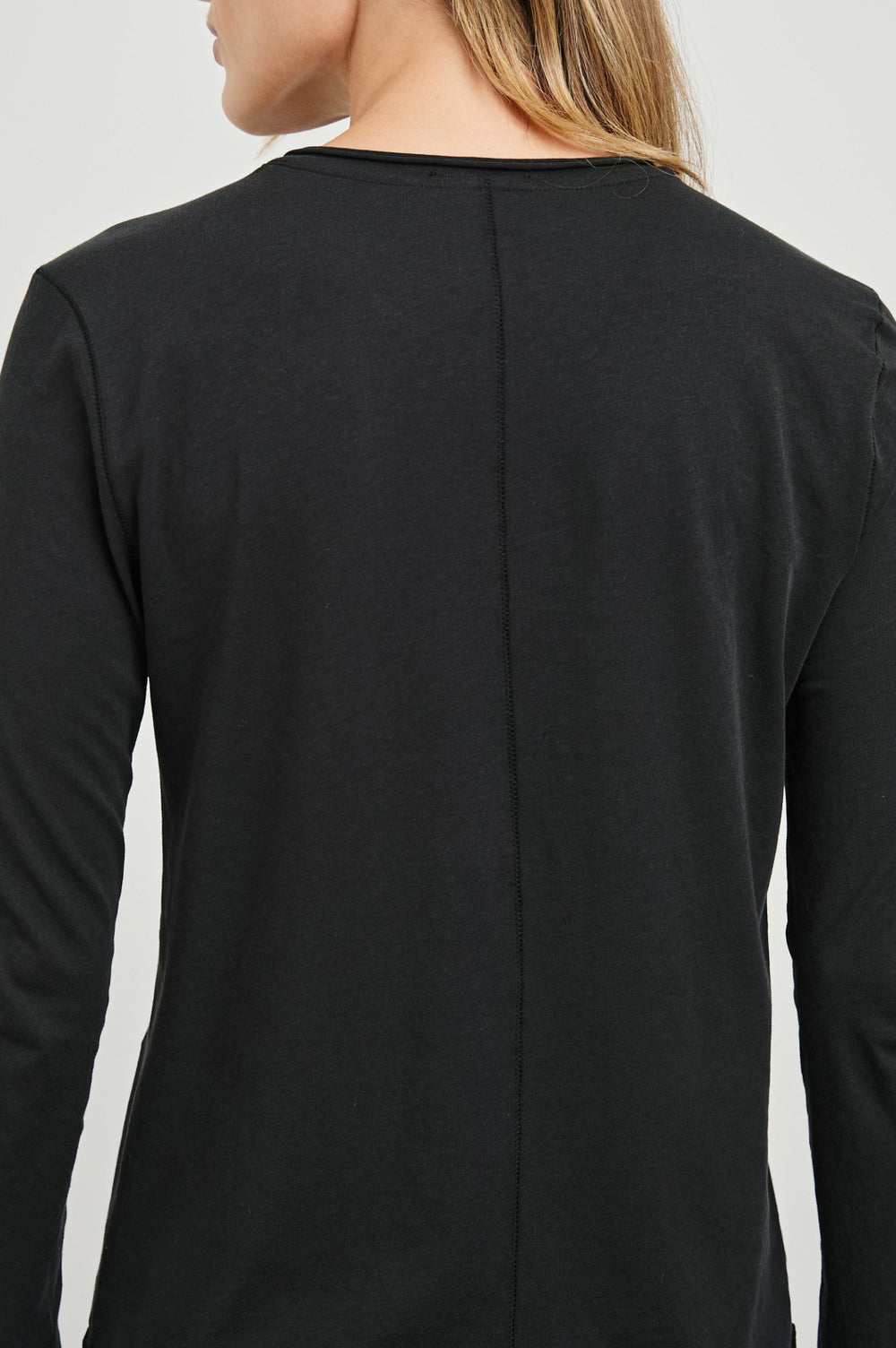 LONG SLEEVE CREW NECK T-SHIRT - BLACK| Rails near me
