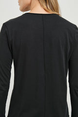LONG SLEEVE CREW NECK T-SHIRT - BLACK| Rails near me