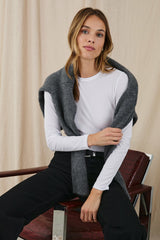 LONG SLEEVE CREW NECK T-SHIRT - WHITE| Rails US