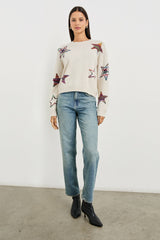PERCI SWEATER - IVORY RAINBOW MULTI STARS| Rails US
