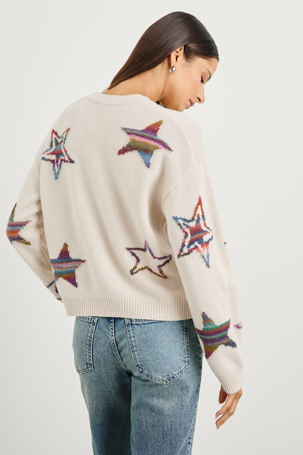 PERCI SWEATER - IVORY RAINBOW MULTI STARS| Rails US