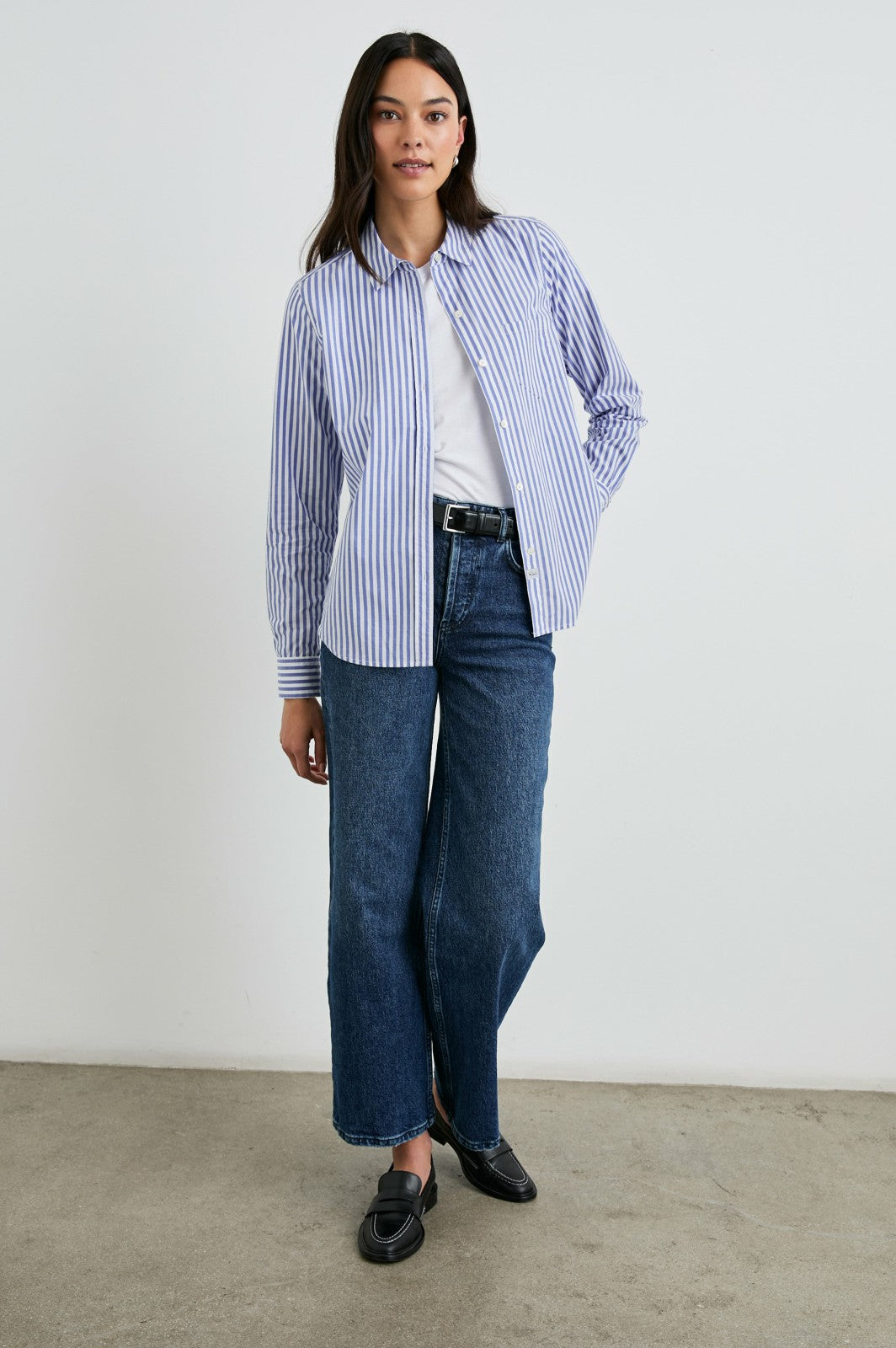 STINA SHIRT - MARINER WHITE STRIPE| Rails US