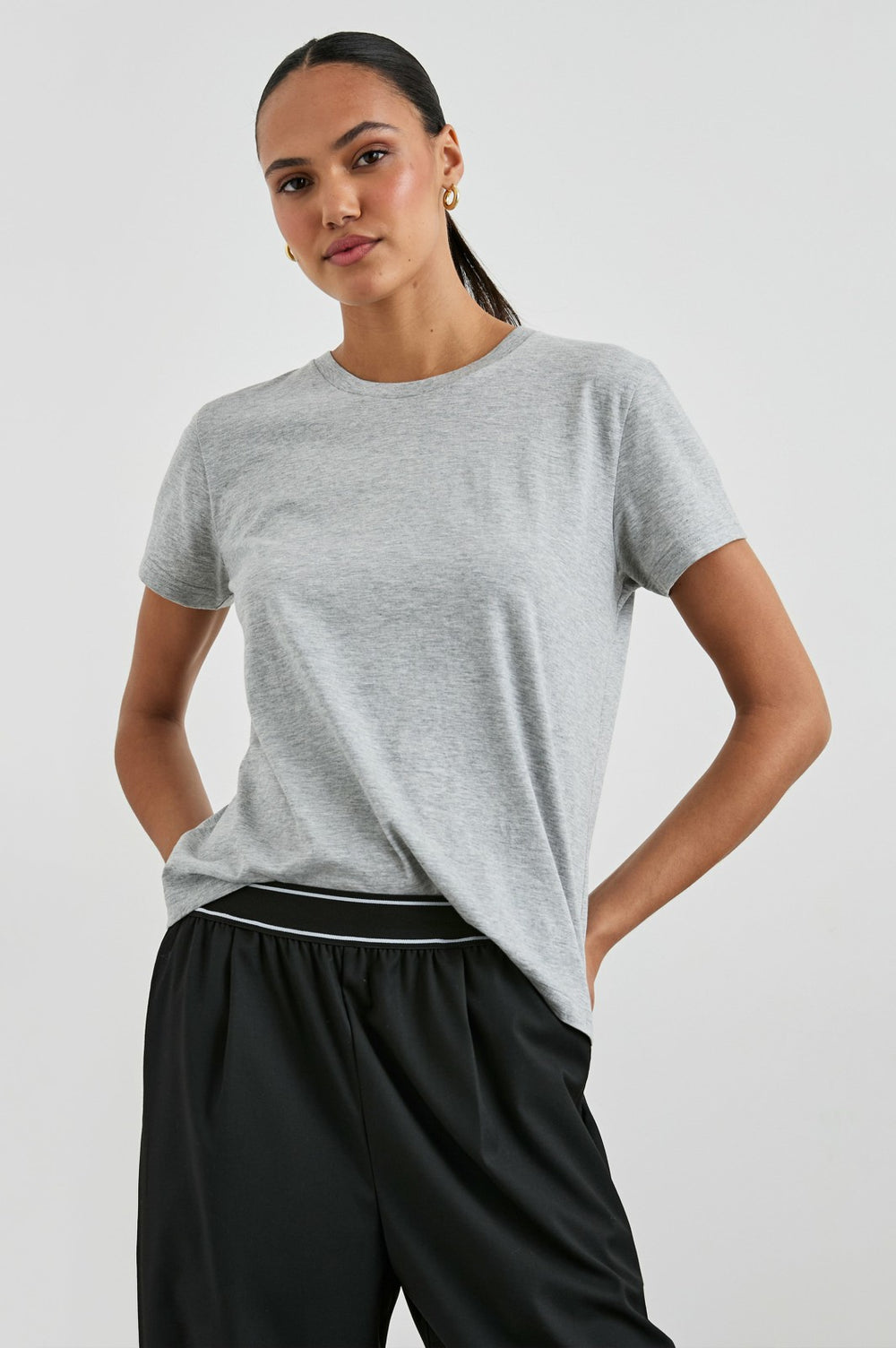 CLASSIC CREW NECK T-SHIRT - HEATHER GREY| Rails on sale