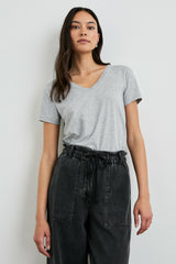 CLASSIC V NECK T-SHIRT - HEATHER GREY| Rails discount