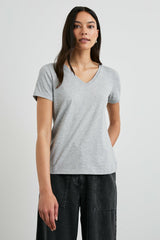 CLASSIC V NECK T-SHIRT - HEATHER GREY| Rails discount
