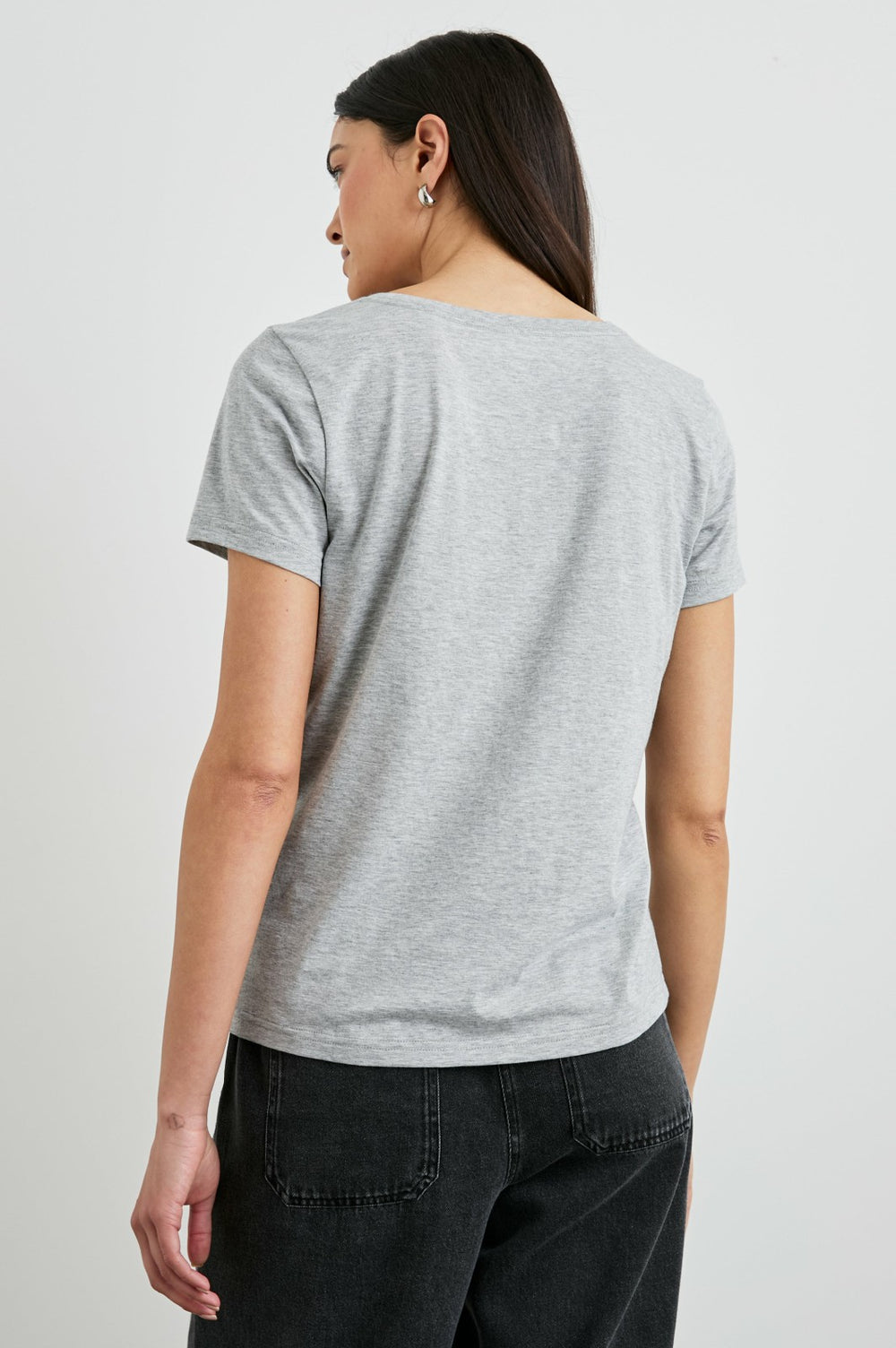 CLASSIC V NECK T-SHIRT - HEATHER GREY| Rails discount