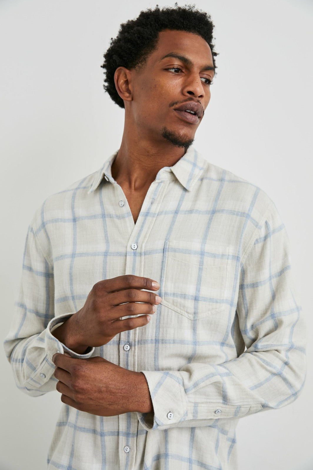 LENNOX SHIRT - PARCHMENT SKY MELANGE| Rails sale