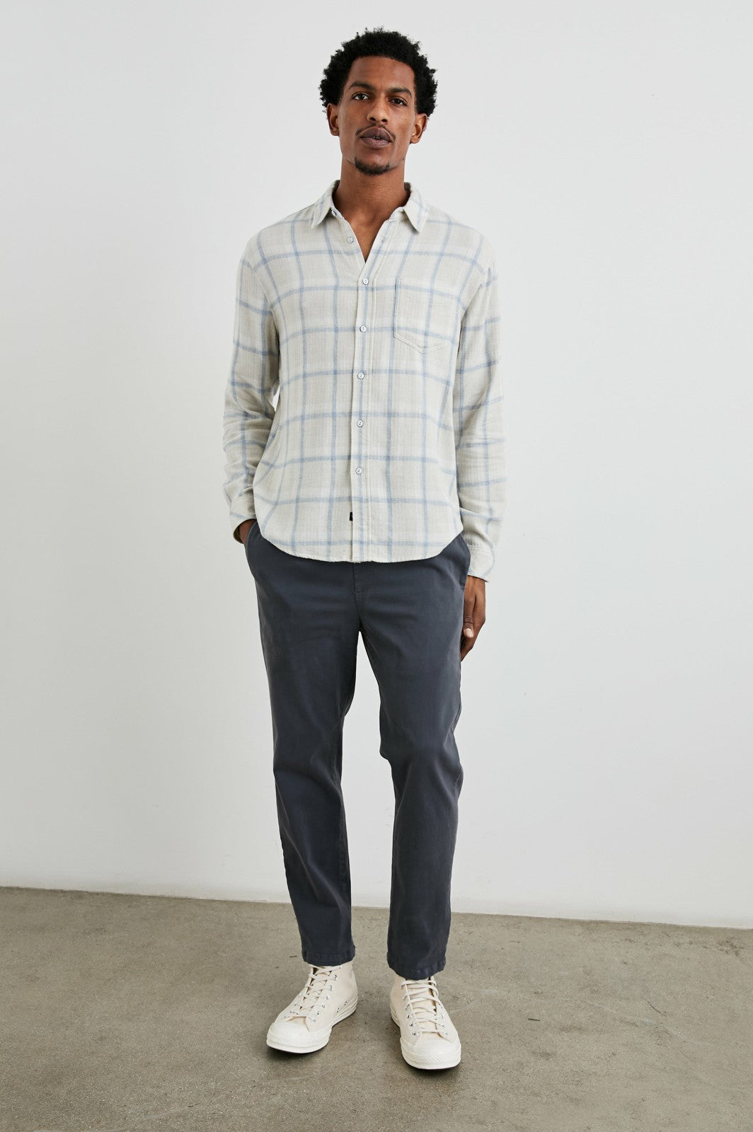 LENNOX SHIRT - PARCHMENT SKY MELANGE| Rails sale
