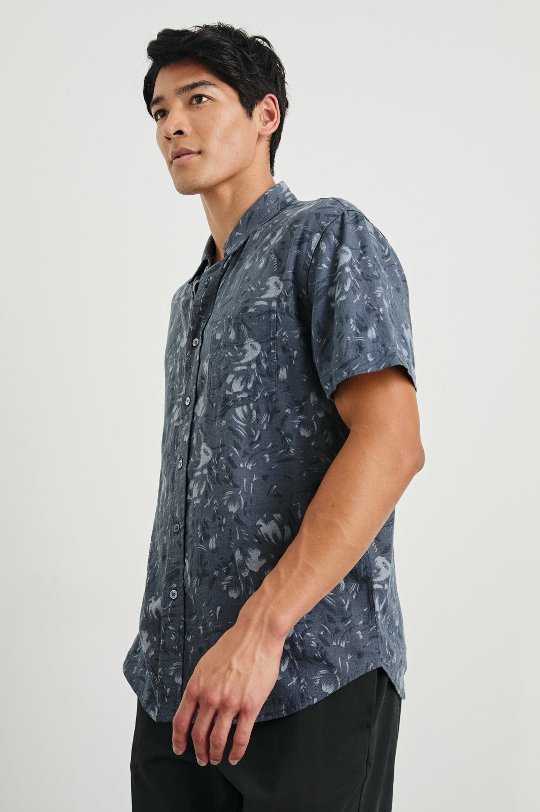 MONACO SHIRT - NAVY FLORAL BRUSH| Rails online