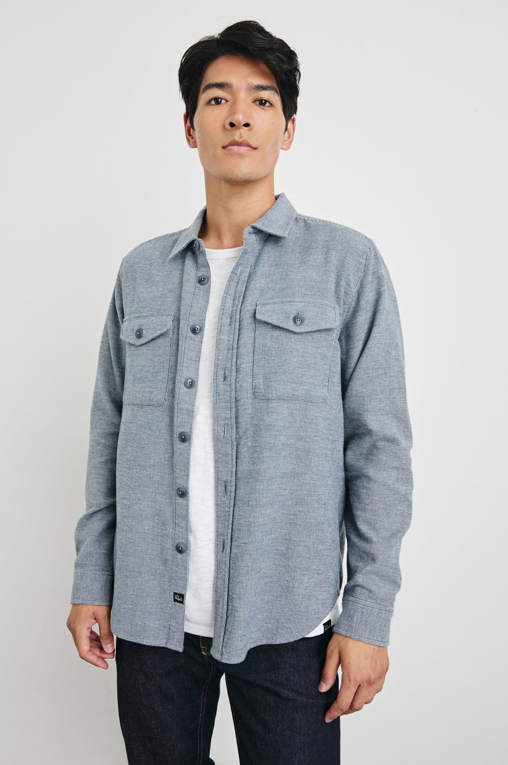 BURR SHIRT JACKET - DENIM WHITE| Rails on sale