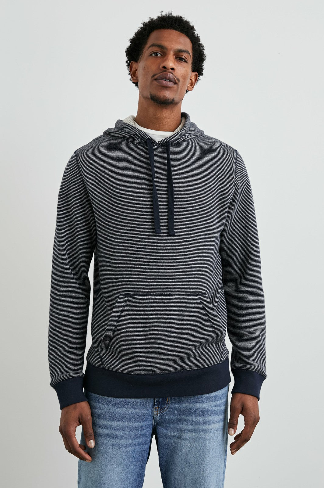 CALVIN HOODIE - NAVY CREAM STRIPE| Rails discount