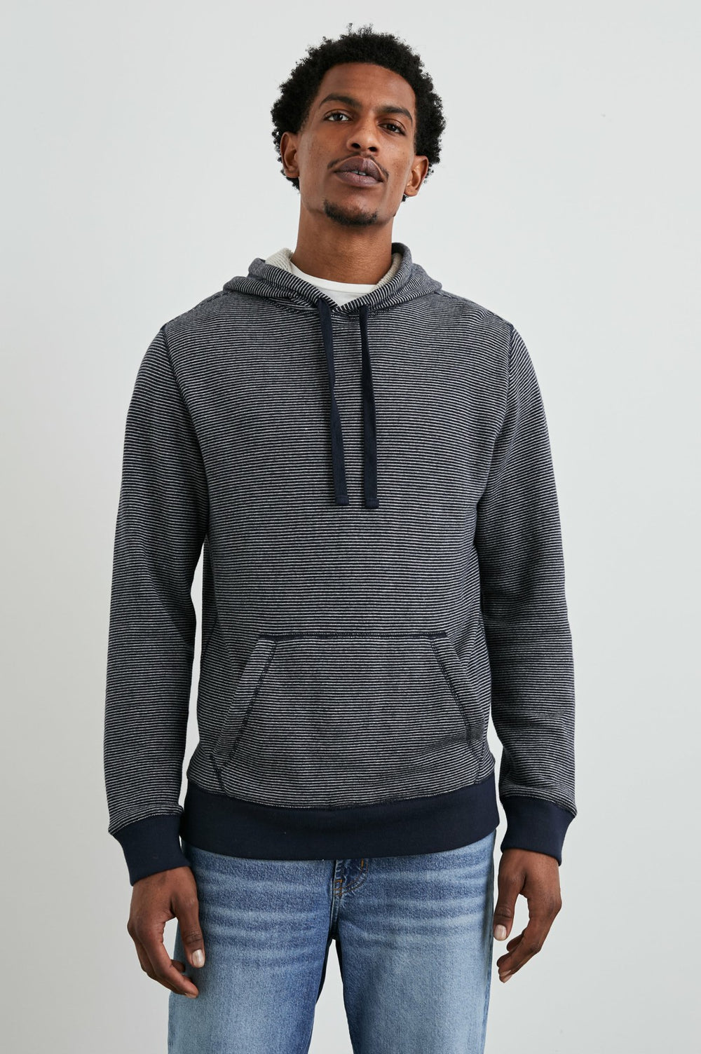 CALVIN HOODIE - NAVY CREAM STRIPE| Rails discount