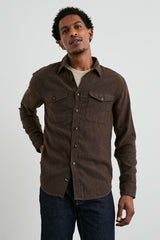 BURR SHIRT JACKET - PINE CONE| Rails sale