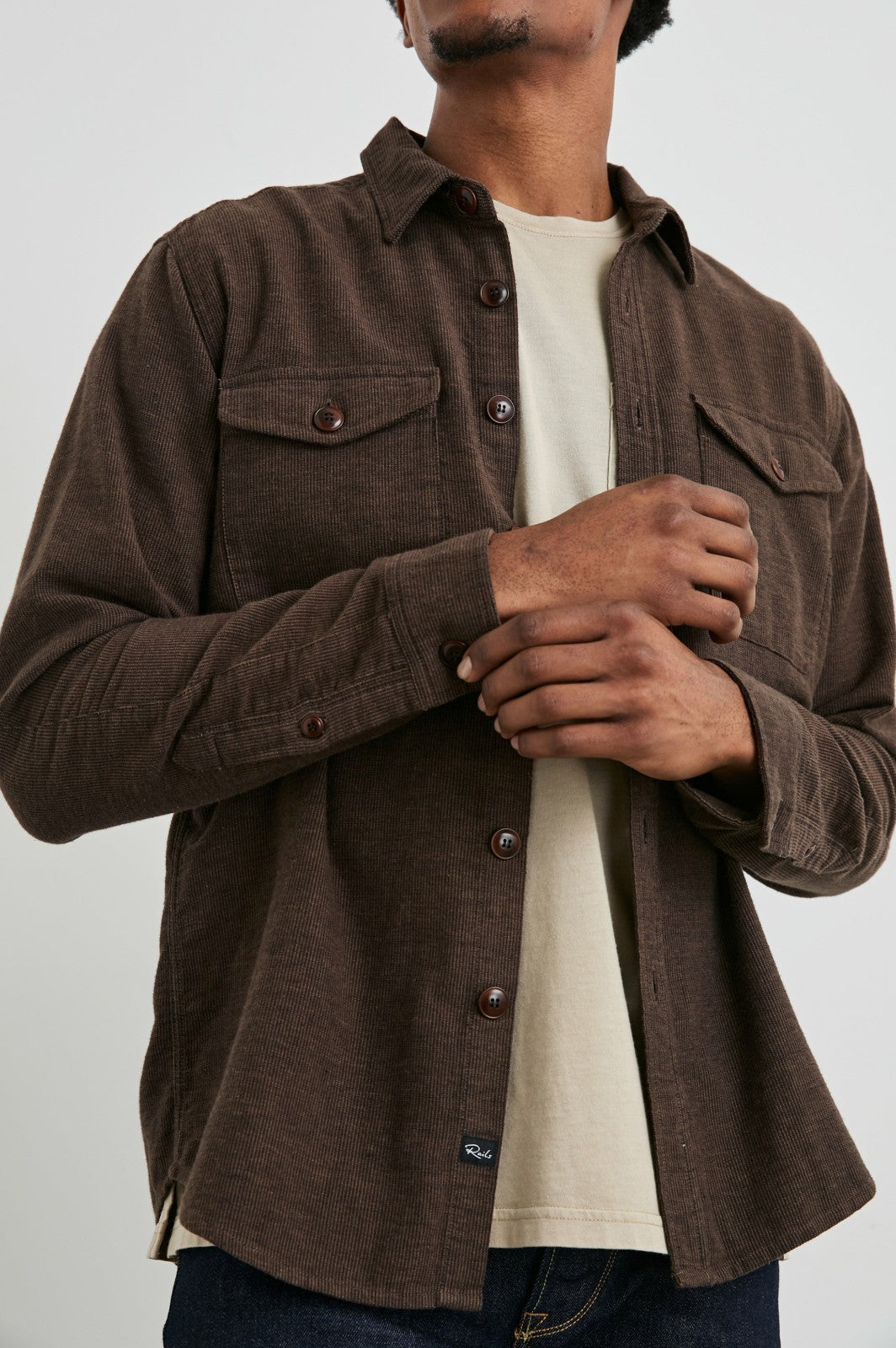 BURR SHIRT JACKET - PINE CONE| Rails sale