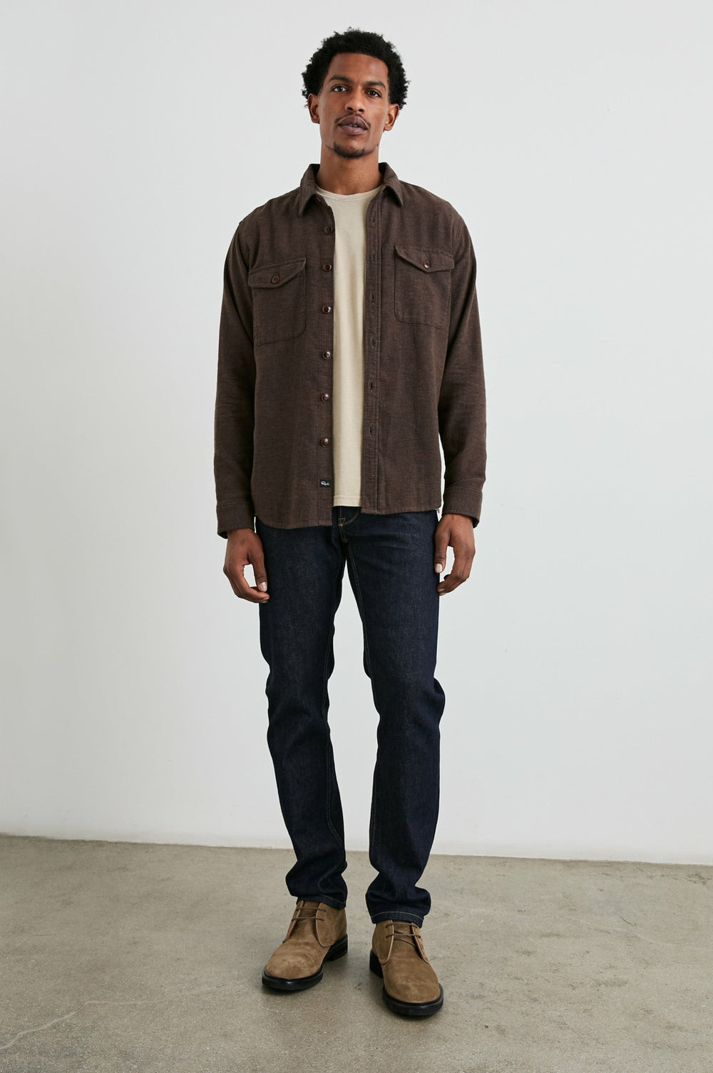 BURR SHIRT JACKET - PINE CONE| Rails sale