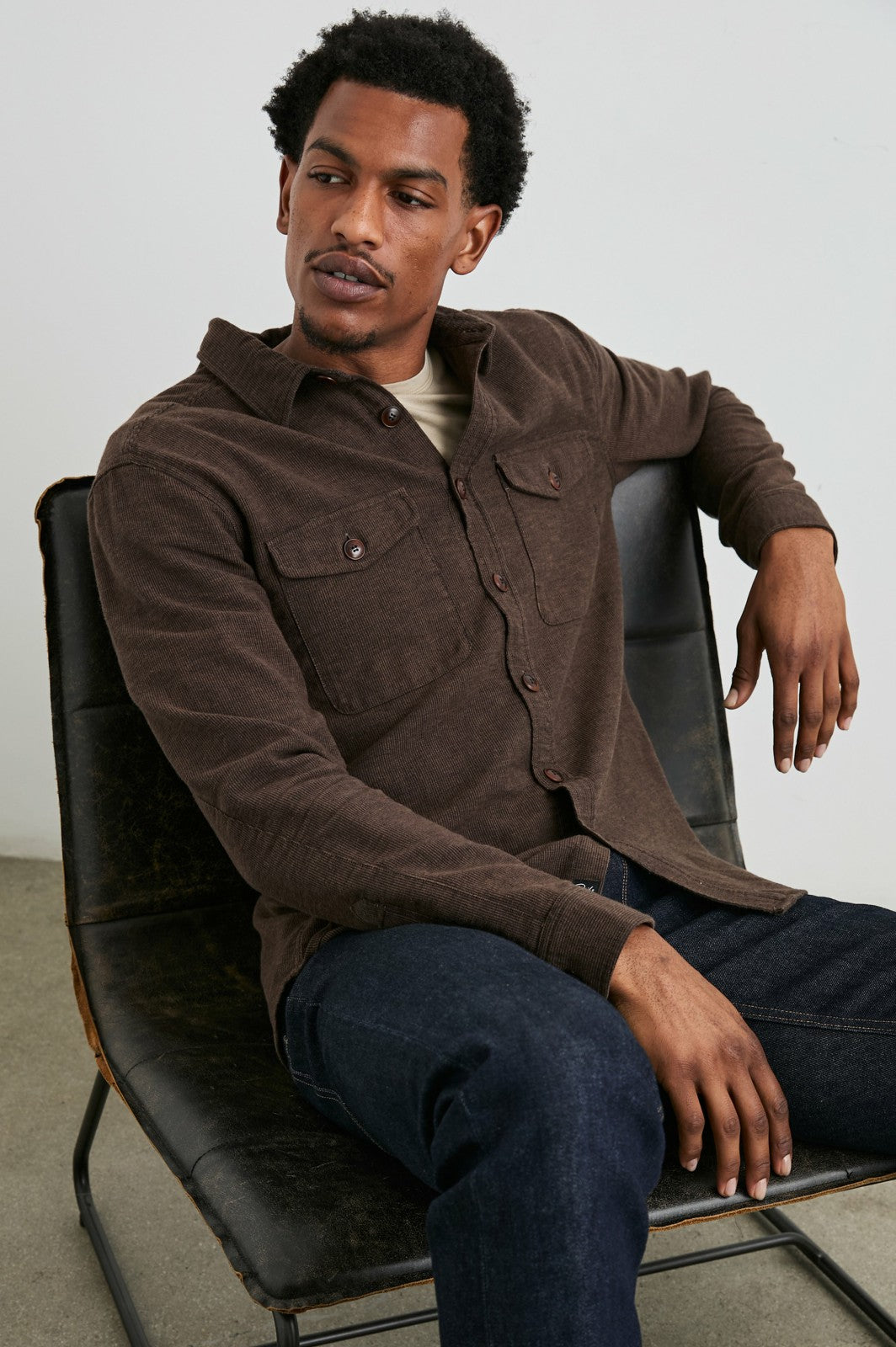 BURR SHIRT JACKET - PINE CONE| Rails sale