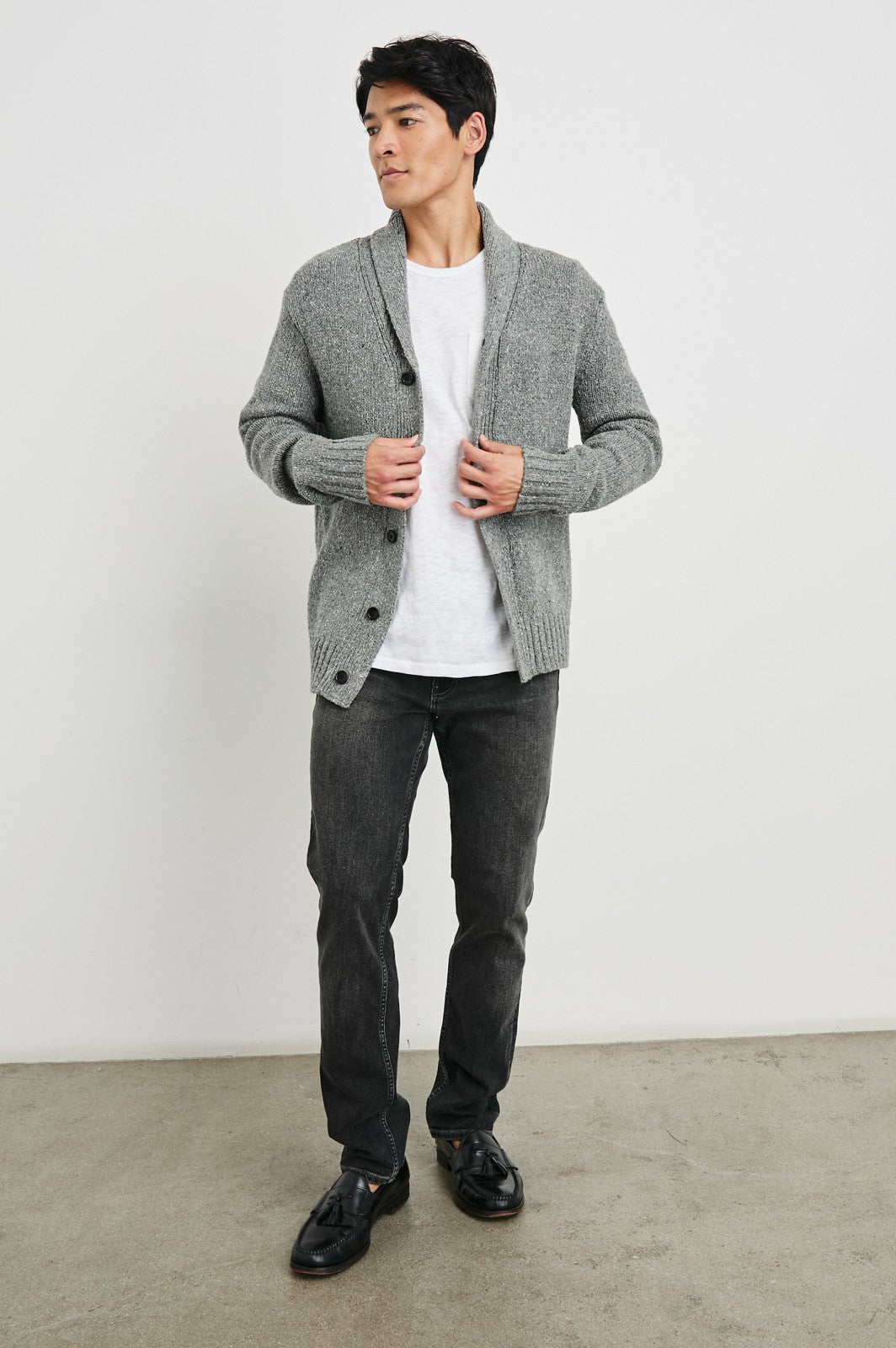 CORDEN CARDIGAN - MONOCHROMATIC SPECKLE| Rails discount