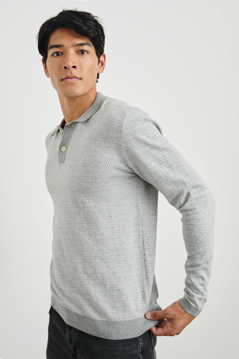 GREENWICH SWEATER - GREY BROQUADE| Rails US