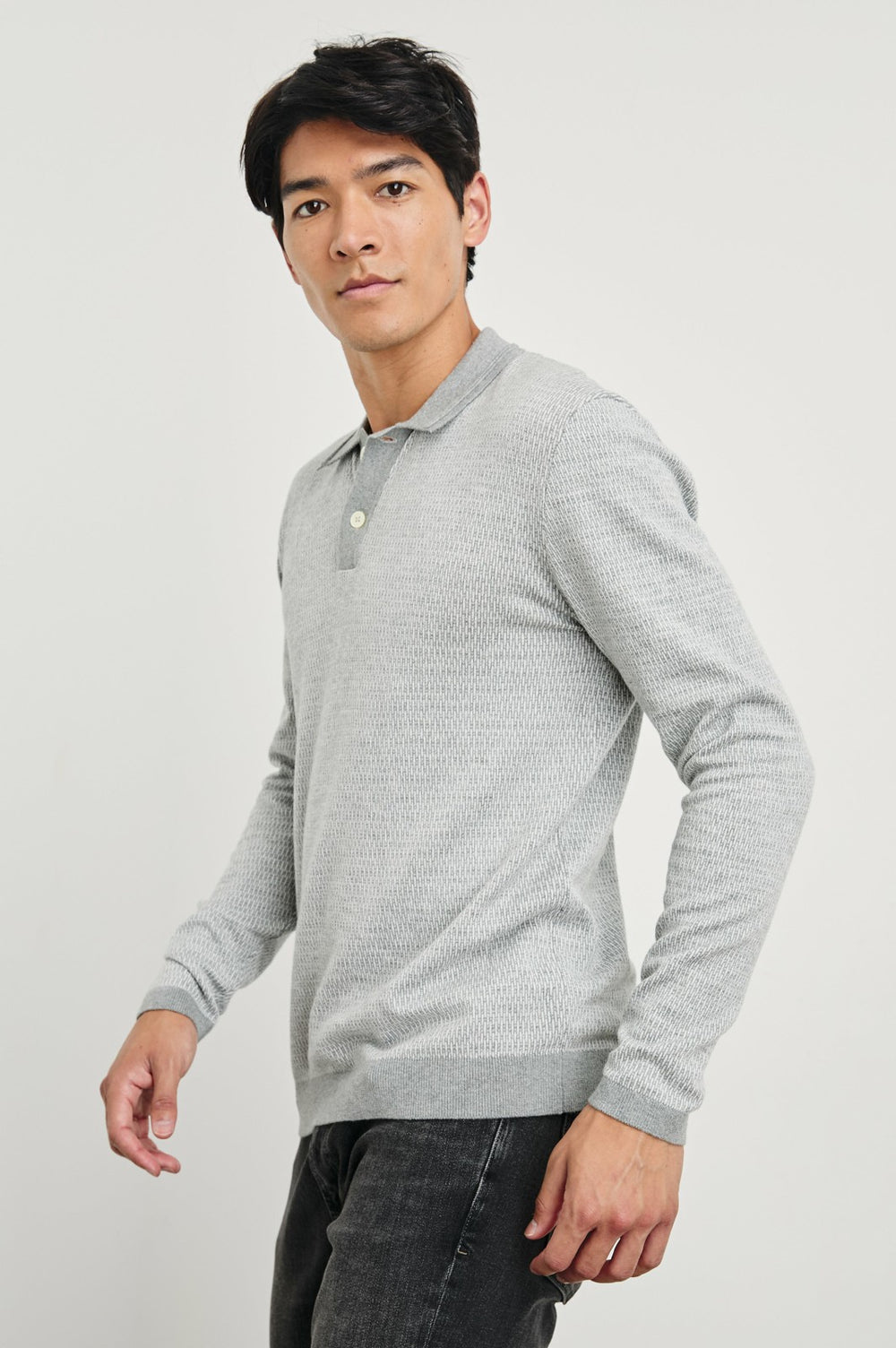 GREENWICH SWEATER - GREY BROQUADE| Rails US