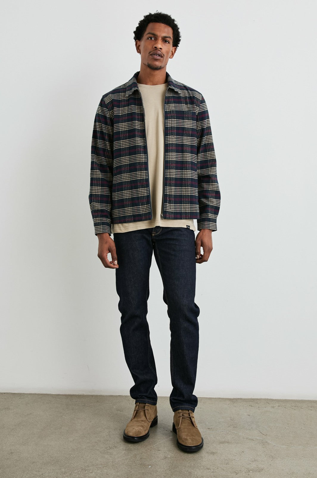 JAQUE SHIRT JACKET - GILDED NAVY CRIMSON| Rails US
