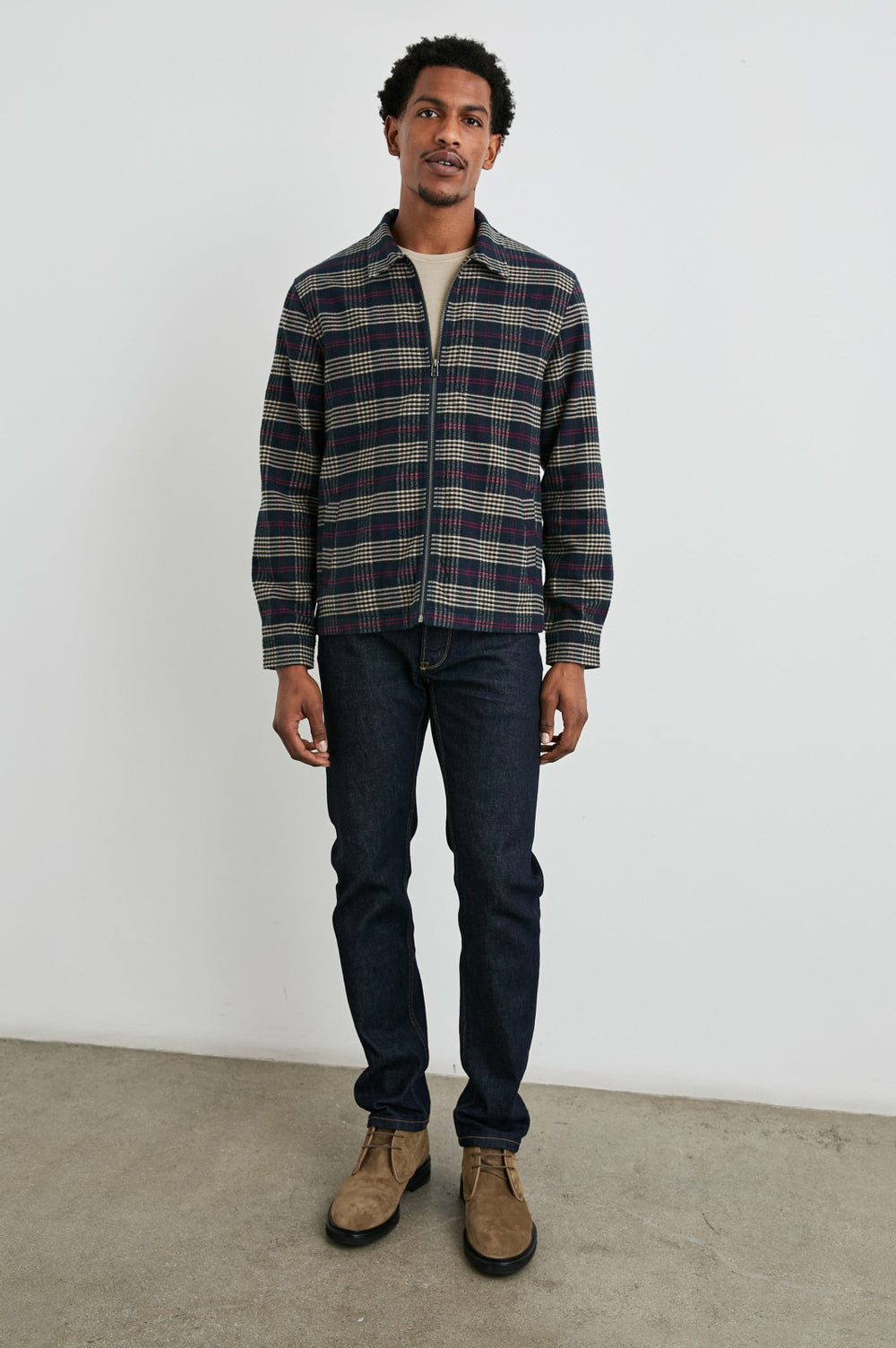 JAQUE SHIRT JACKET - GILDED NAVY CRIMSON| Rails US
