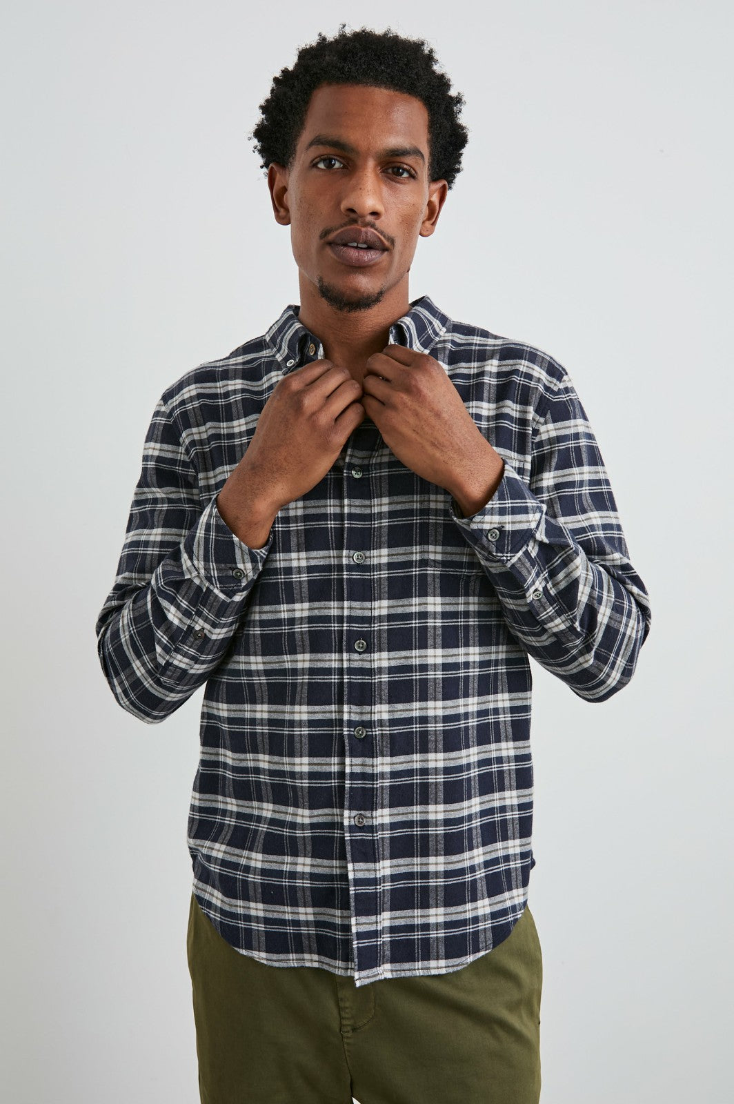 REID SHIRT - NAVY LENTIL CREAM| Rails outlet
