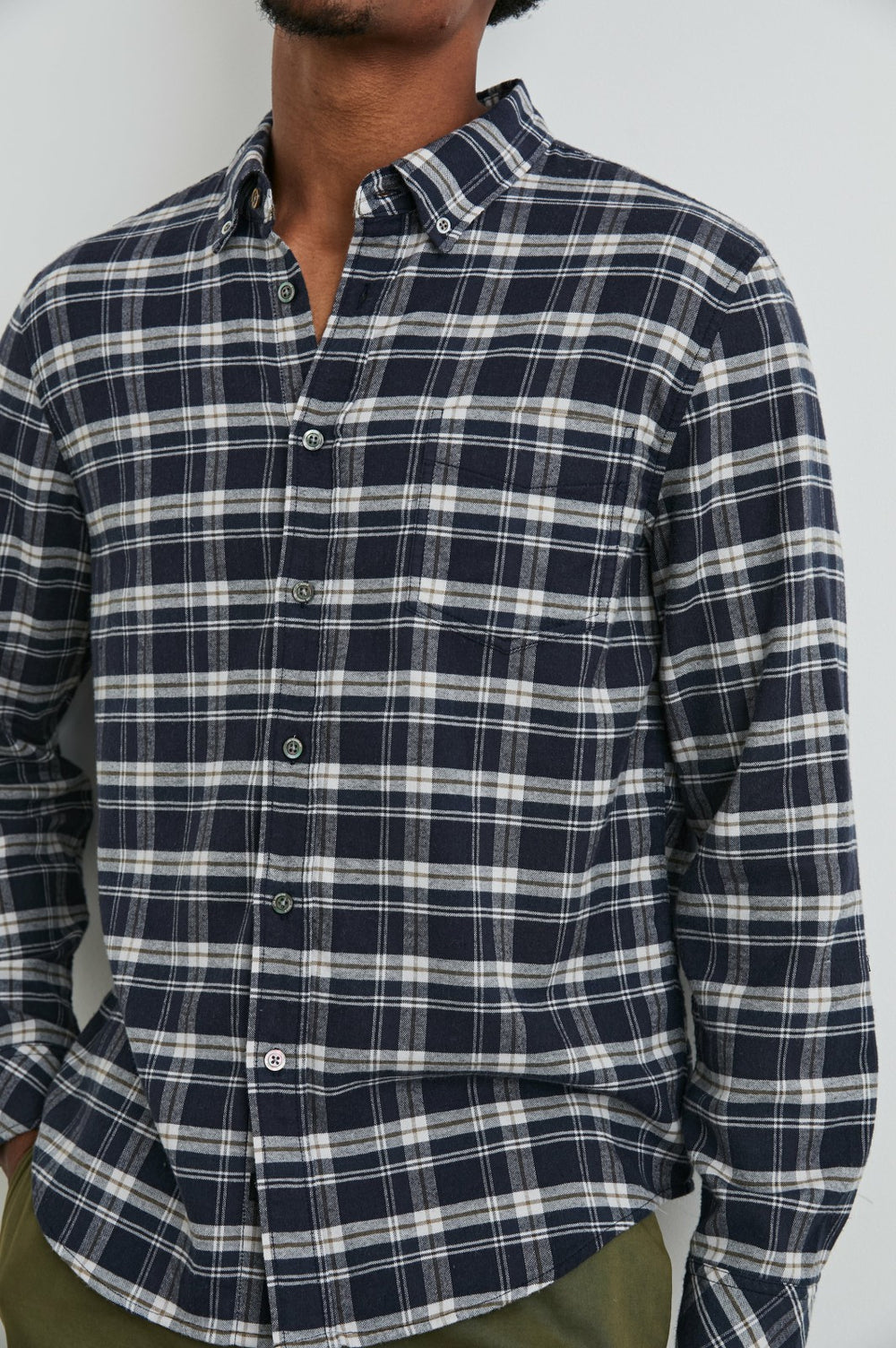 REID SHIRT - NAVY LENTIL CREAM| Rails outlet
