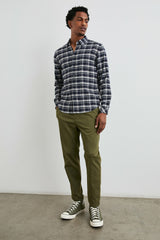 REID SHIRT - NAVY LENTIL CREAM| Rails outlet