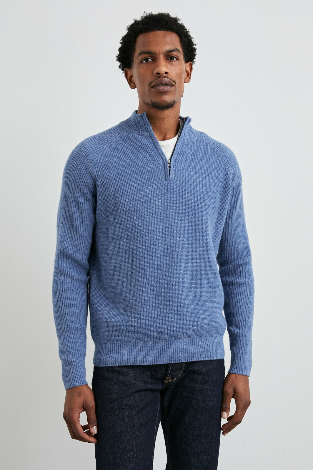 STARK QUARTER ZIP - CERULEAN MELANGE| Rails on sale