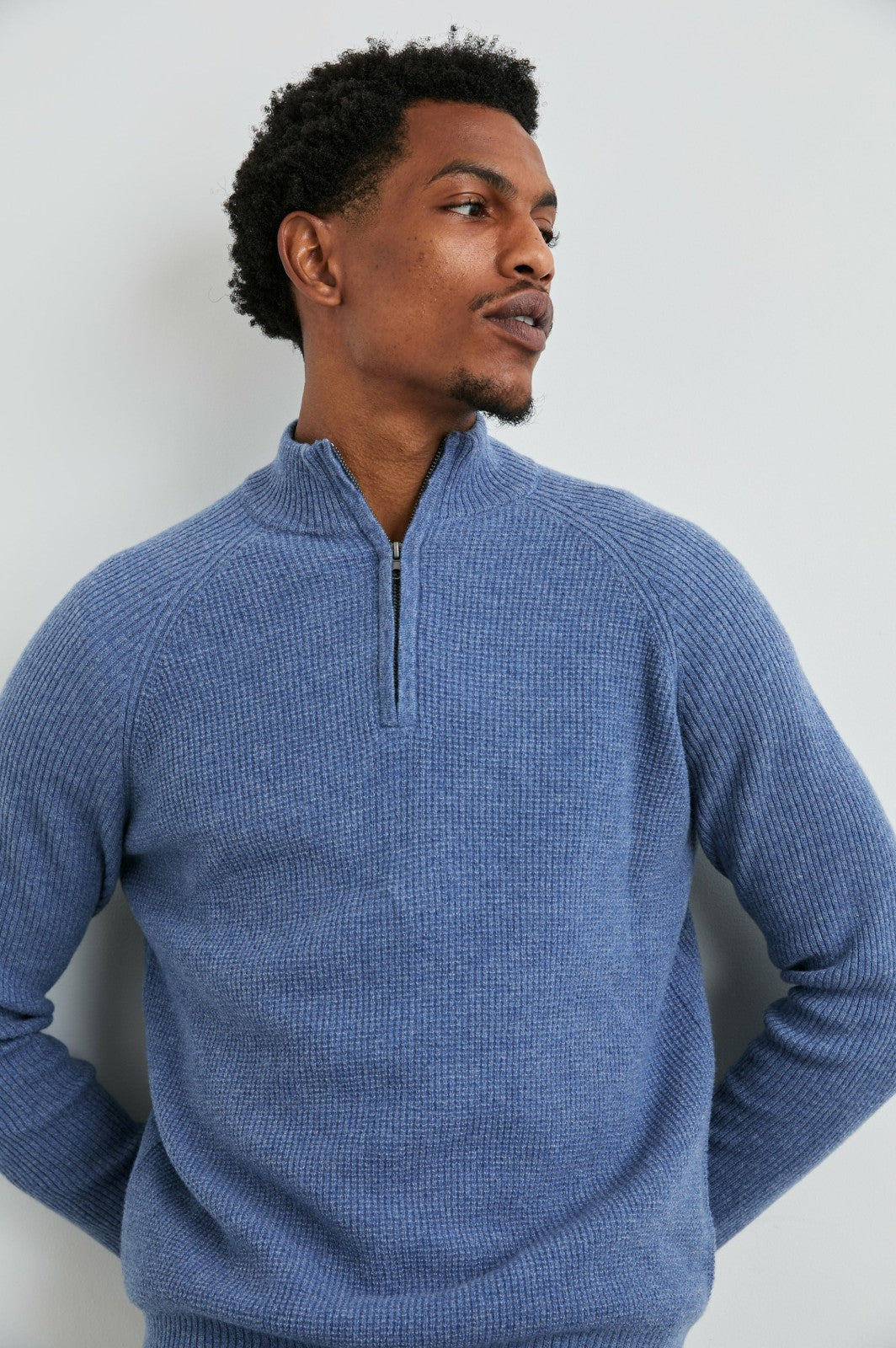 STARK QUARTER ZIP - CERULEAN MELANGE| Rails on sale