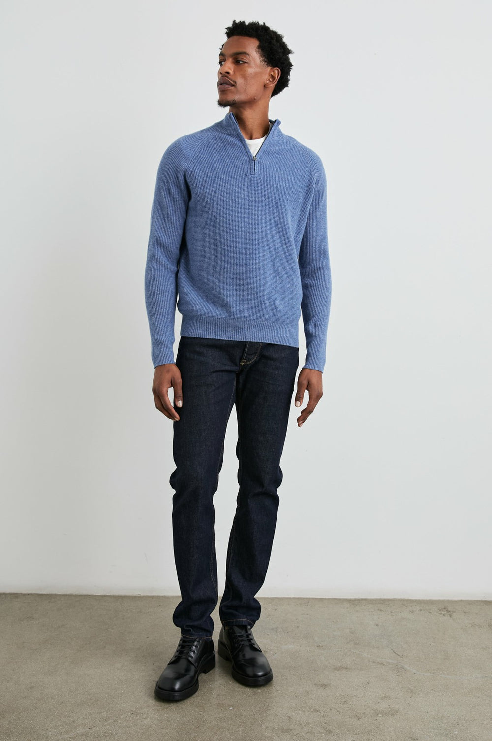 STARK QUARTER ZIP - CERULEAN MELANGE| Rails on sale