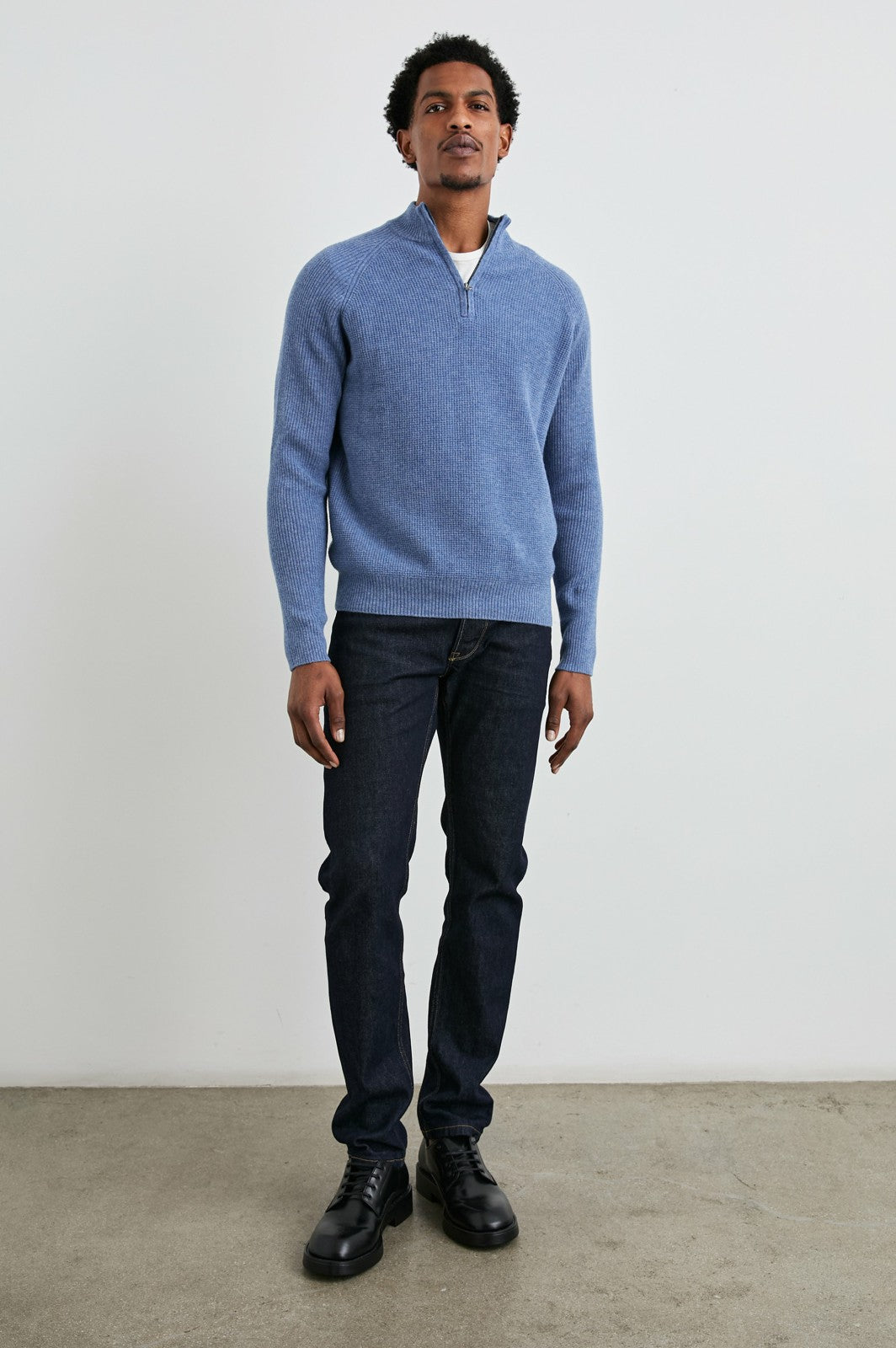 STARK QUARTER ZIP - CERULEAN MELANGE| Rails on sale