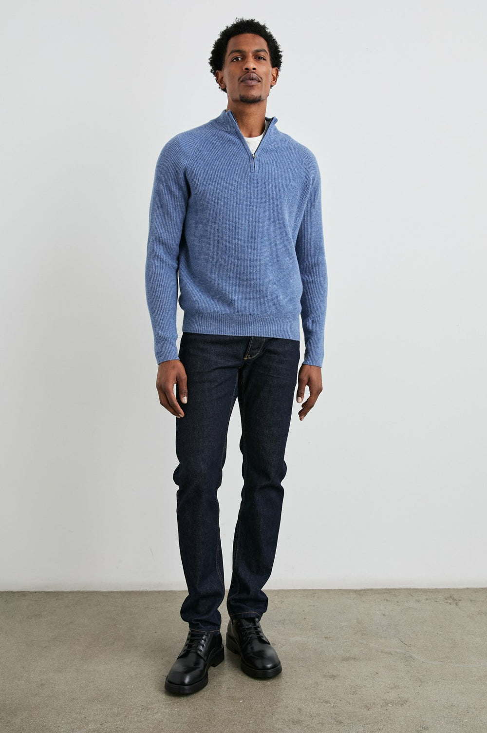 STARK QUARTER ZIP - CERULEAN MELANGE| Rails on sale